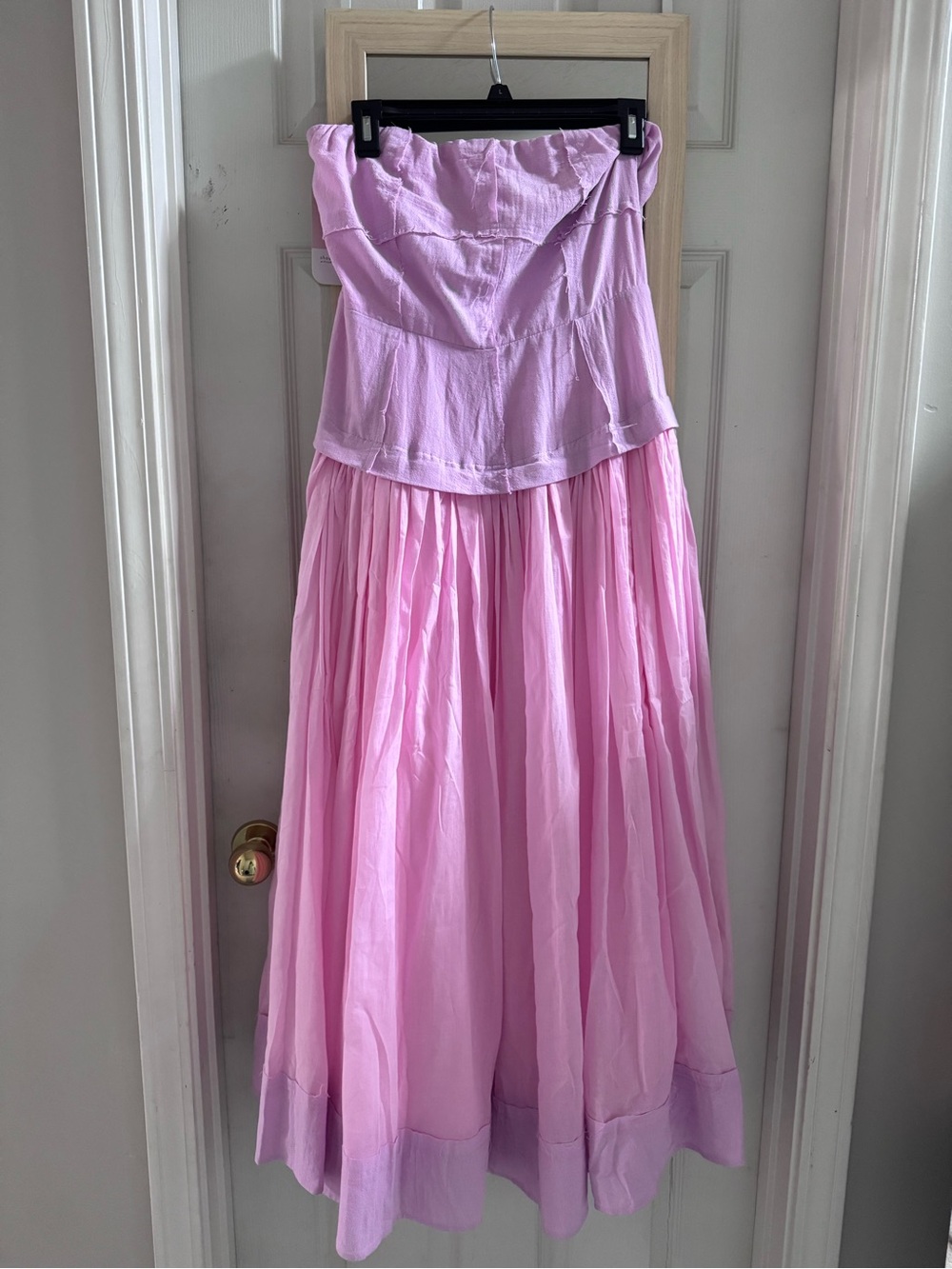Hudson grey Strapless Lilac Pink Maxi Dress NWT